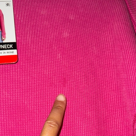 Seven7 Women’s Long Sleeve Waffle Crewneck Top Hot Pink Size XS PTP-21” L-23.5” - Picture 10 of 11